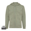 Iqoniq Abisko recycled cotton zip through hoodie - Heather Green