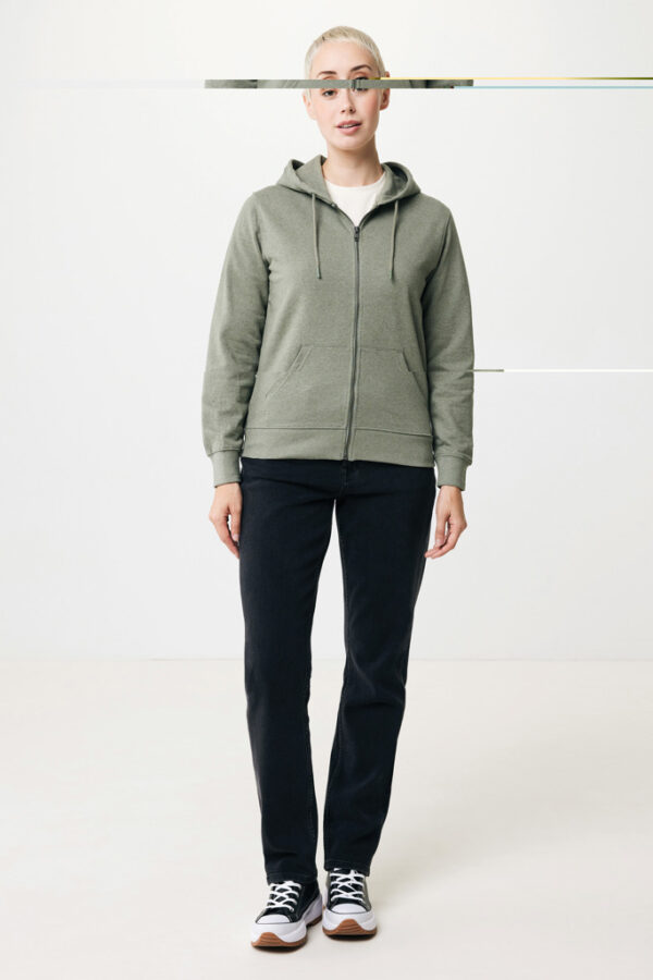 Iqoniq Abisko recycled cotton zip through hoodie - Heather Green