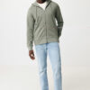 Iqoniq Abisko recycled cotton zip through hoodie - Heather Green