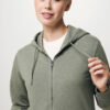 Iqoniq Abisko recycled cotton zip through hoodie - Heather Green