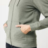 Iqoniq Abisko recycled cotton zip through hoodie - Heather Green