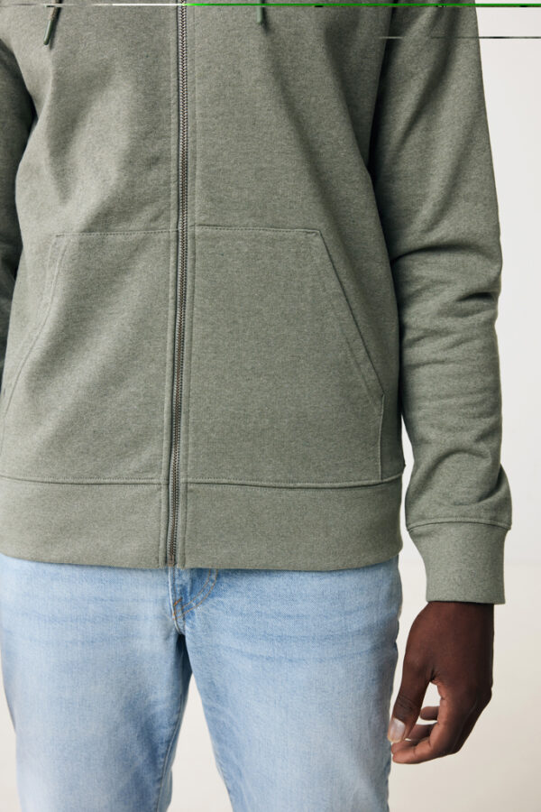 Iqoniq Abisko recycled cotton zip through hoodie - Heather Green