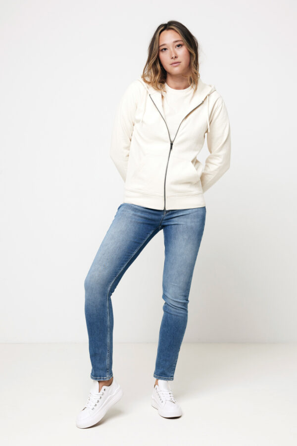 Iqoniq Abisko recycled cotton zip through hoodie - Natural Raw