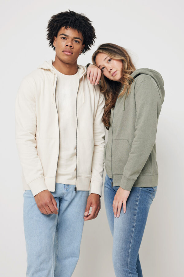 Iqoniq Abisko recycled cotton zip through hoodie - Natural Raw