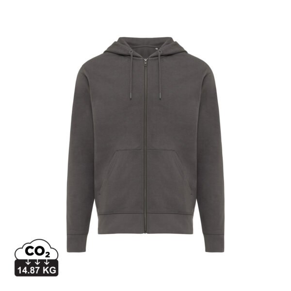 Iqoniq Abisko recycled cotton zip through hoodie - Anthracite