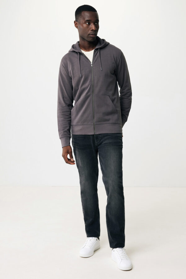 Iqoniq Abisko recycled cotton zip through hoodie - Anthracite