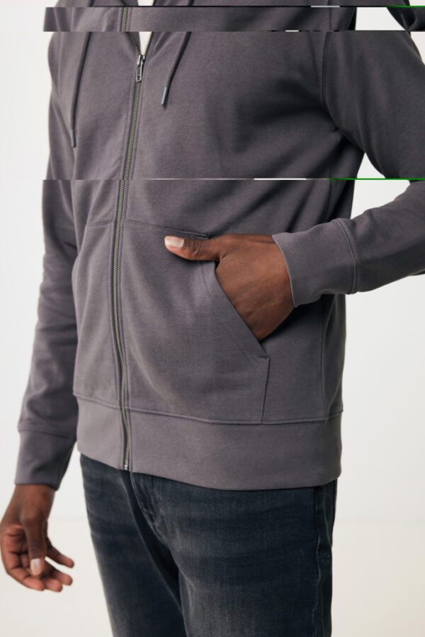 Iqoniq Abisko recycled cotton zip through hoodie - Anthracite