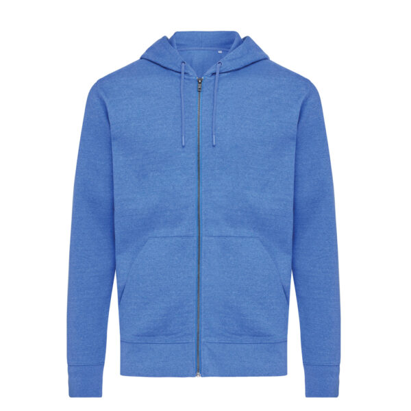 Iqoniq Abisko recycled cotton zip through hoodie - Heather Blue