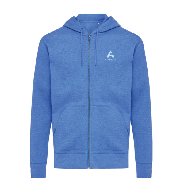 Iqoniq Abisko recycled cotton zip through hoodie - Heather Blue