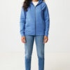 Iqoniq Abisko recycled cotton zip through hoodie - Heather Blue