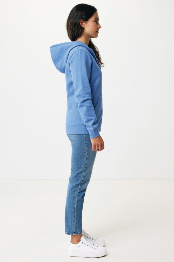 Iqoniq Abisko recycled cotton zip through hoodie - Heather Blue