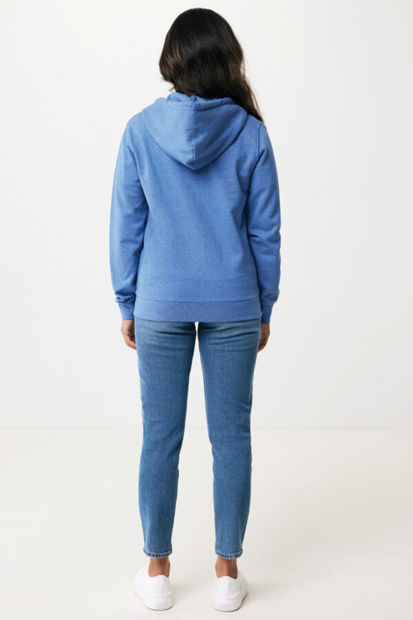 Iqoniq Abisko recycled cotton zip through hoodie - Heather Blue