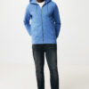 Iqoniq Abisko recycled cotton zip through hoodie - Heather Blue