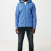 Iqoniq Abisko recycled cotton zip through hoodie - Heather Blue