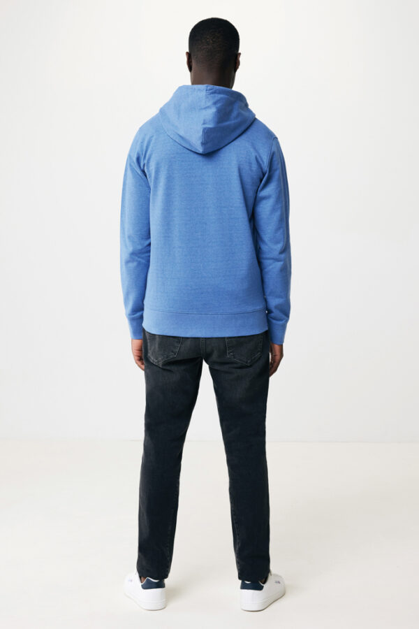 Iqoniq Abisko recycled cotton zip through hoodie - Heather Blue