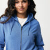 Iqoniq Abisko recycled cotton zip through hoodie - Heather Blue