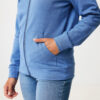 Iqoniq Abisko recycled cotton zip through hoodie - Heather Blue