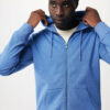 Iqoniq Abisko recycled cotton zip through hoodie - Heather Blue