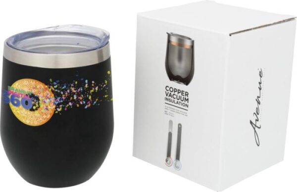 Corzo 350 ml Copper Vacuum Insulated Cup - Black Silver White  - Express Range, Thermal, Travel Cups