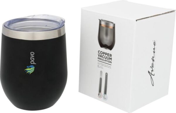 Corzo 350 ml Copper Vacuum Insulated Cup - Black Silver White  - Express Range, Thermal, Travel Cups