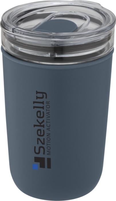 Glass Tumbler with Recycled Plastic Outer Wall - Heather Green Ice Blue Black Grey White  - Express Range, Travel Cups