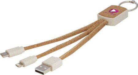 Wheat Straw & Cork 3-in-1 Charging Cable - Chargers & Powerbanks, Express Range, New products, Sustainable products