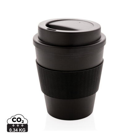 Reusable Coffee cup with screw lid 350ml - Black