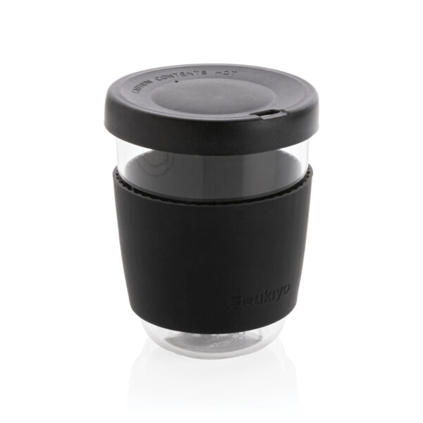 Ukiyo borosilicate glass with silicone lid and sleeve - Black