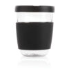 Ukiyo borosilicate glass with silicone lid and sleeve - Black