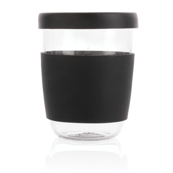 Ukiyo borosilicate glass with silicone lid and sleeve - Black