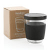 Ukiyo borosilicate glass with silicone lid and sleeve - Black