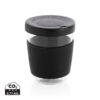 Ukiyo borosilicate glass with silicone lid and sleeve - Black