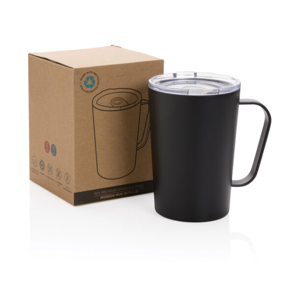 RCS Recycled stainless steel modern vacuum mug with lid - Black