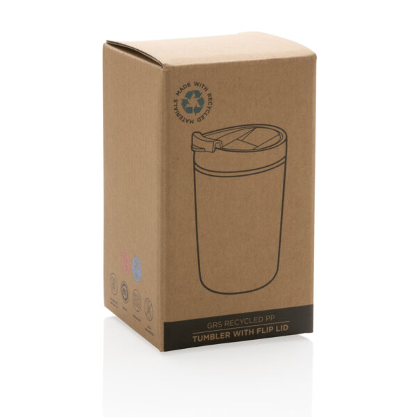 GRS Recycled PP tumbler with flip lid - Black