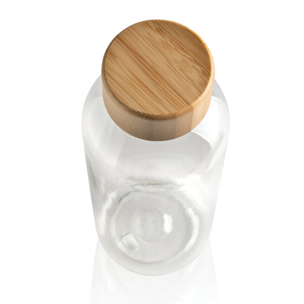 RCS RPET bottle with bamboo lid - Transparent