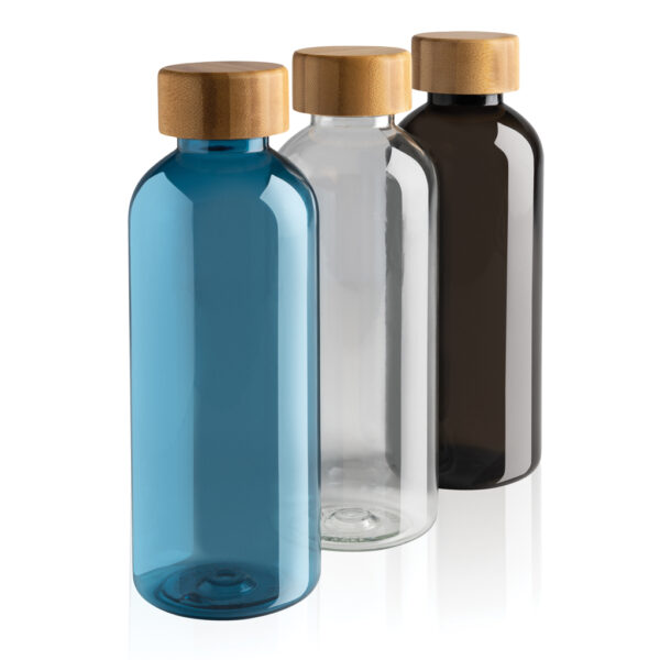 RCS RPET bottle with bamboo lid - Transparent