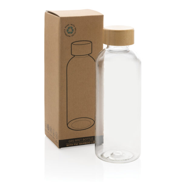 RCS RPET bottle with bamboo lid - Transparent