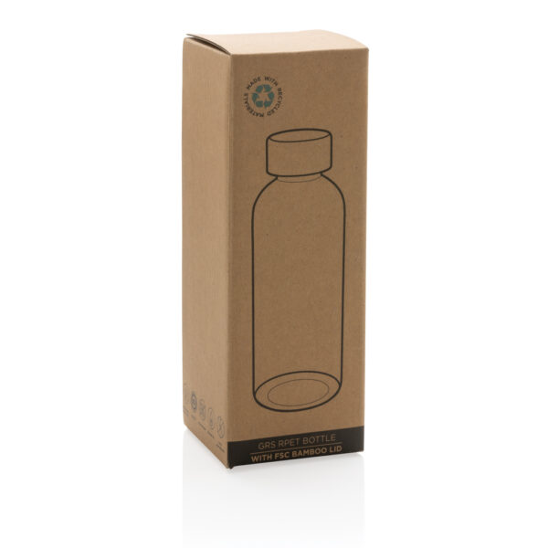 RCS RPET bottle with bamboo lid - Transparent