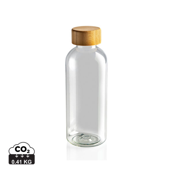 RCS RPET bottle with bamboo lid - Transparent