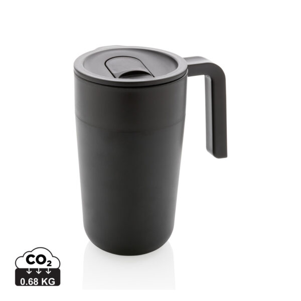 GRS Recycled PP and SS mug with handle - Black