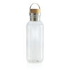 RCS RPET bottle with bamboo lid and handle - Transparent