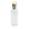 RCS RPET bottle with bamboo lid and handle - Transparent