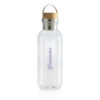 RCS RPET bottle with bamboo lid and handle - Transparent