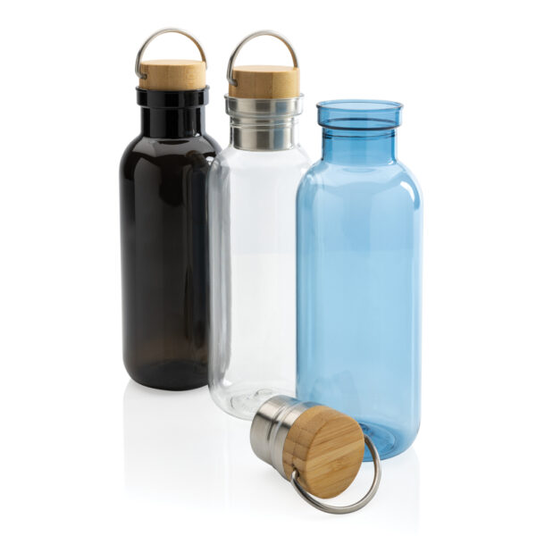 RCS RPET bottle with bamboo lid and handle - Transparent