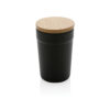 GRS certified recycled PP mug with bamboo lid - Black