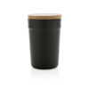 GRS certified recycled PP mug with bamboo lid - Black