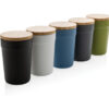 GRS certified recycled PP mug with bamboo lid - Black