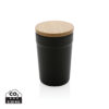 GRS certified recycled PP mug with bamboo lid - Black