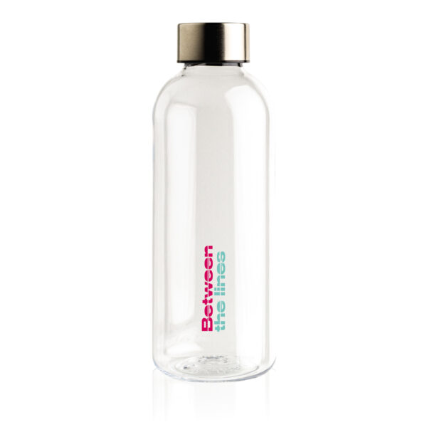 Leakproof water bottle with metallic lid - Transparent