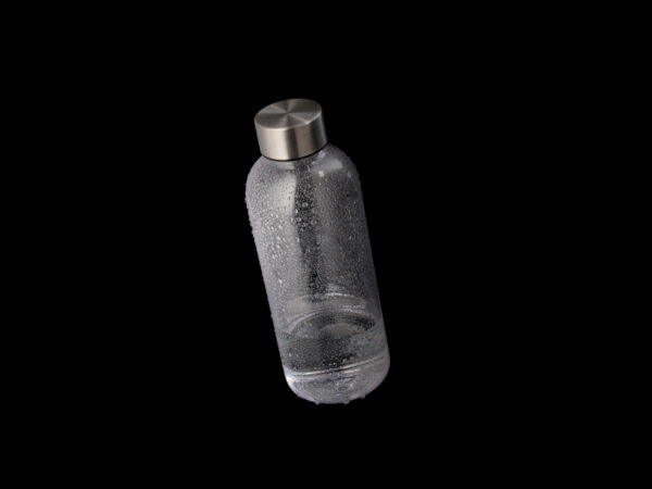 Leakproof water bottle with metallic lid - Transparent